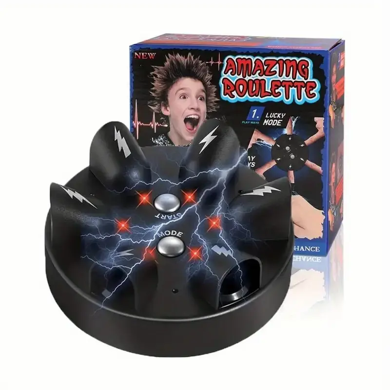 6-Player Electric Shock Roulette - The Ultimate Party Game! 2 Modes (Random Luck & Reaction Test), Safe Shock for Epic Truth or Dare with Friends – Hilarious Christmas Party Gift for Friends & Family