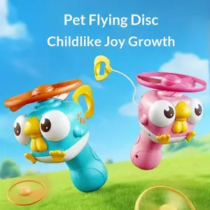 Outdoor Toy Flying Helicopter with Handheld Launcher, Interactive Parent-Child Activity, Bamboo Dragonfly Disc for Kids, Easy Operation