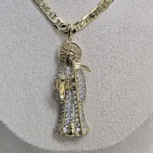 # 0116 Gold Chain with Saint Pendant 14k Laminated High Quality Jewelry