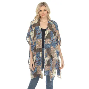 Mushroom Quilt Print Poncho