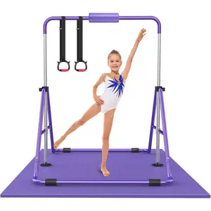 Gymnastic Bars for  with Adjustable Height, Folding Gymnastic  Kip Bar, Junior Expandable Horizontal Monkey Bar for