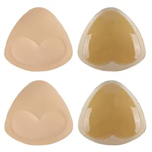 Invisible Thick Triangle Bra Pads Heart Shape Self-Adhesive Sponge Inserts for Swimsuits, Women's Push-Up Bikini Lingerie