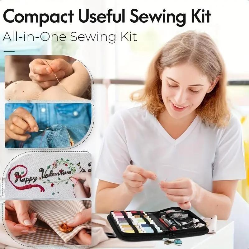 99PCS Portable Sewing Kit with Case – Complete Travel Sewing Supplies Set with Needles, Thread, Scissors & Measuring Tape for Emergency Repairs, DIY, Home & Beginners 99PCS Portable Sewing Kit with Case – Complete Travel Sewing Supplies Set with Needles, Thread, Scissors & Measuring Tape for Emergency Repairs, DIY, Home & Beginners