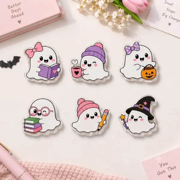 Study & Cozy Ghosts MagSafe Phone Grip Collection, Cute Bookworm, Writer & Witch Spirit PopSocket, Aesthetic Fall School Accessory
