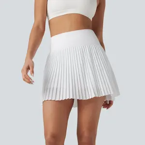 Halara Seamless Flow High Waisted 2-in-1 Pleated Mini Tennis Skirt with Pockets