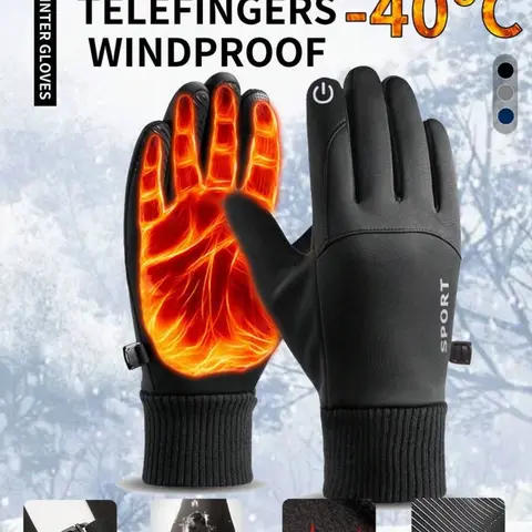 New Waterproof Touchscreen Gloves, Outdoor Sports, Sporty Fit, Skiing, Motorcycle Riding, Motorbike Gloves, Rider Gloves, Cycling, Fleece Lined, Warm Lining, Christmas Gift, All Seasons, Touchscreen Capability, Waterproof Feature