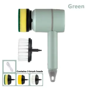 Electric Spin Scrubber, Multifunctional Electric Cleaning Brush with 3 Brush Heads for Household Cleaning