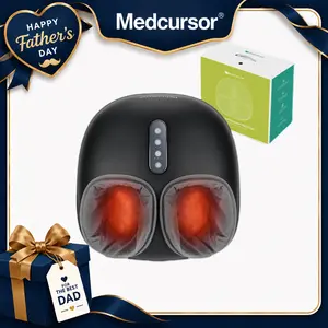 【Father’s Day Gift】Medcursor Foot Massager with Heat - 3D Full Wrap Massage for Tired Muscles & Plantar Comfort - Portable Quiet Design with Removable Zippered Foot Sleeve - Ideal Gift for Relaxing Therapy