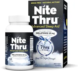 Advanced Sleep Aid Melatonin Dietary Supplement, 10mg Capsules, 60 Count