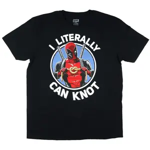 Marvel Deadpool T-Shirt I Literally Can Knot Men's Short Sleeve Adult Tee (3X-Large)