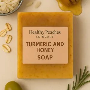TURMERIC, HONEY & OATMEAL Soap - Comfort Cleanser with Honey and Oatmeal for Gentle Skin Care Daily