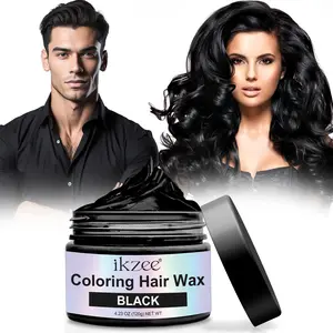 Ikzee Black Coloring Hair Wax 9 Vibrant Colors Temporary Hair Dye for Kids Teens Girls Boys Halloween Party Haircare 4.23 oz