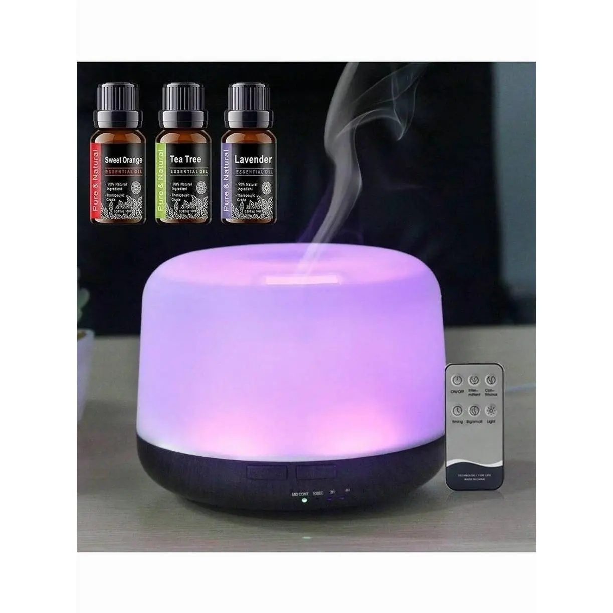 500ml Essential Oil Diffuser With Remote Control, Auto Shut-Off, Aromatherapy