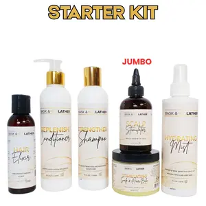 Healthy Hair Starter Kit with Scalp Stimulator, Hair Elixir, Hydrating Mist, Stimulating Balm, Strengthen Shampoo and Replenish Conditioner Hydrate Moisturizing Healthy Hair Starter Kit with Scalp Stimulator, Hair Elixir, Hydrating Mist, Stimulating Balm, Strengthen Shampoo and Replenish Conditioner Hydrate Moisturizing