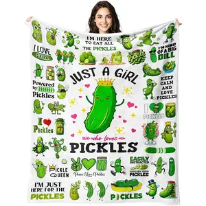Pickle Blanket Gifts for Pickle Lovers Pickles Throw Blanket Funny Pickles Merch Stuff Gifts for Girls 50"x40"
