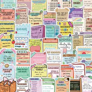 Cartoon Positive Affirmation Sticker, 50/1000pcs Self-adhesive Decorative Sticker, DIY Decals for Water Bottle, Laptop, Phone Case, Scrapbooking, Journal Making, Ornaments