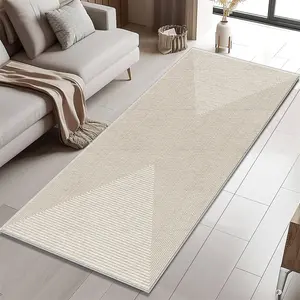 A minimalist geometric runner rug, hallway carpet, lightweight and easy-to-clean foldable floor mat, washable and low-maintenance home decor carpet suitable for hallways, corridors, staircases, bedrooms, beside beds, kitchens, and more.