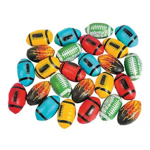 4" Mini Bright Colors & Patterns Football Assortment - 25 Pc.