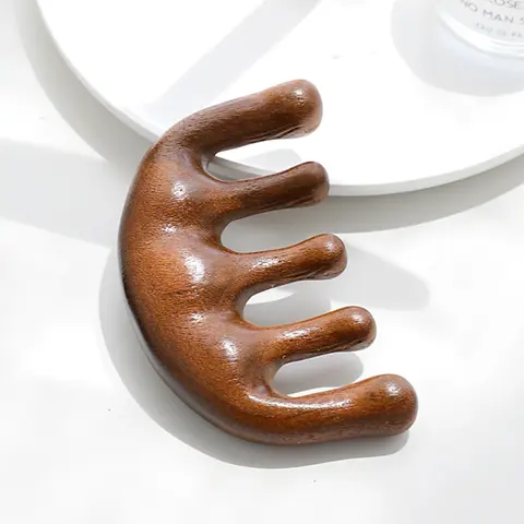Wooden Massage Comb, Head & Scalp Massaging Comb, Round Tip Scalp Massager Comb, Hair Combing Brush, Hairdressing Combs, Curl Hair Comb, Scalp Stimulator, Head Massagers, Body Care Tool