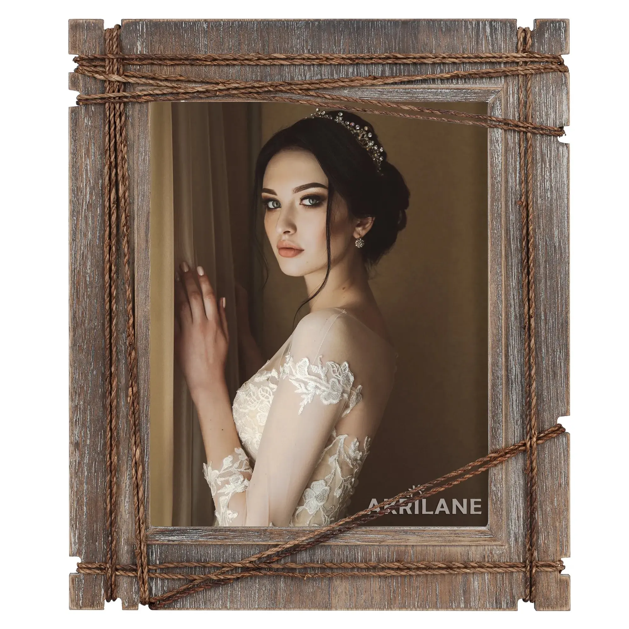 Rustic Wood Picture Frame | Distressed Vintage Frame for Wall & Table | Wedding Photo Frames - Style C