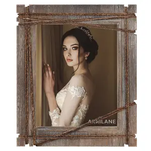 Rustic Wood Picture Frame | Distressed Vintage Frame for Wall & Table | Wedding Photo Frames - Style C
