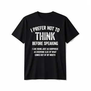 Golf Gift T-Shirt For Men And Women I Prefer Not To For THINK Before Speaking" Funny Graphic Cotton T-Shirt For Men
