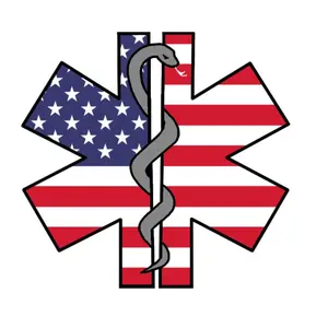 EMS American Flag Sticker 3” Star of Life Decal | EMT & EMS Pride Sticker | Waterproof Vinyl 3