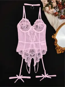 Seductive Uniform Lingerie Set, Sheer See-Through Open Crotch Bodysuit, Easy Wear & Take-Off Design, Romantic Outfit for Valentine's Day, Private Party & Intimate Moments, Multiple Colors Available plus size women clothing silk pjama