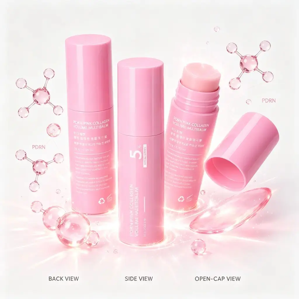Korean PDRN Collagen Volume Balm Stick - Anti-Aging, Brightening, Firming with Volufiline + NAD, Fine Line Care for Eyes, Lips,sohochic.
