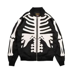 2026 VANSON SKELTON BONES NYLON TWILL JACKET, Lightweight Bomber Outerwear, Birthday Gift for Boyfiend