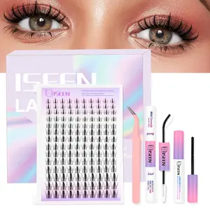 Fairy Lash Clusters Kit Natural Lashes Clusters Wispy Invisible Band Manga Lashes Individual Lashes Bond and Seal Eyelash Extension Kit Easy Removal (Fairy Kit) Lashes Set Eyelash Eyelashes