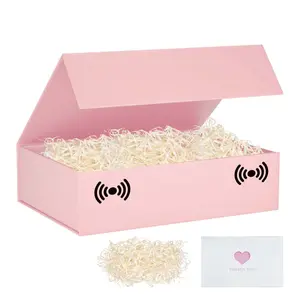 Pink Gift Box,10.7'x7'x2.8' Gift Boxes For Presents With Lids and Magnetic Closure Collapsible For Bridesmaid Proposal, weddings, Anniversary Present