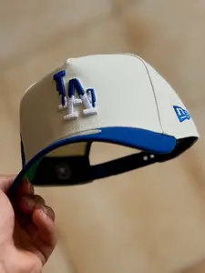 New Era 9FORTY MLB LA Dodgers White Blue Adjustable Cap | Curved Brim Baseball Hat for Men & Women, Premium Embroidered LA Logo, Lightweight Streetwear Essential, Soft Pastel Urban Fashion Trend, Casual Sport Korea Style Collector Edition