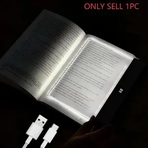 Rechargeable Transparent LED Book Light, AdjustableBrightness Panel Lamp, Night Reading Light with Timer, Fun Gift for Readers, USB Charging Lamp
