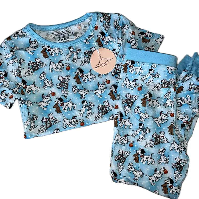 Dalmation Pant Set - Blue Background with Dalmatian Dog Pattern for Your Style Needs