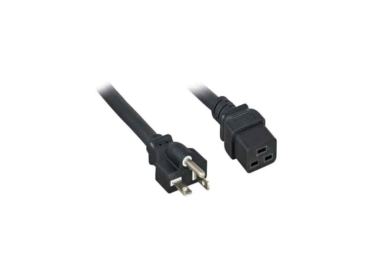 Nippon Labs 12 AWG AC Power Cord NEMA 5-20P To C19,  SJT, 20A/250V, NEMA 5-20P to IEC-60320-C19, Black 10ft. Power Cable