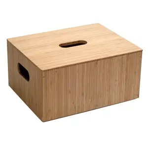 Premium Bamboo Storage Box with Matching Lid | Large Eco-Friendly Organizer