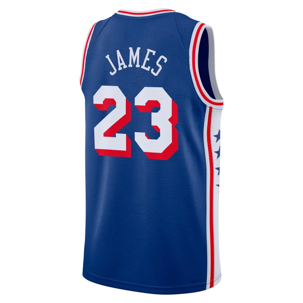 James 26-27 Home Blue Basketball Jersey, Breathable Game Day Sports Shirt, Short Sleeve, Quick-Dry Breathable Shirt, Cool Gift Idea