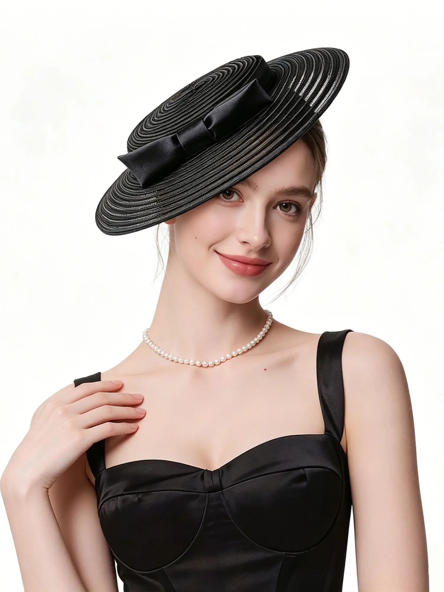 1PC Fascinators Hats for Women - Tea Party Cocktail Fascinator Flat Brim Hat Kentucky Vintage Funeral Derby Hat,Easter, Halloween, Carnival, Horse Racing Day Polyester Outdoor Headwear