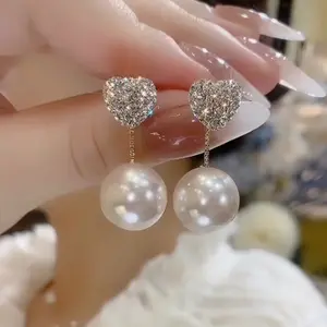 Flash & Finesse Flash & Finesse Heart Stud Earrings 14K Gold Plated Two-Way Wear Sparkling Rhinestone Design, Chic Fashion Jewelry Youthful Statement Earrings for Women  Festival gifts Festival Gift