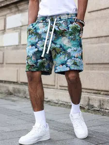 Men's Vintage Ethnic Style Shorts, Loose-Fit Mid-Waist Casual Pants, Ideal for Sports, Outdoor Activities, Daily Wear, Spring & Summer