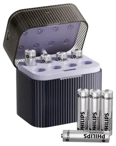 Philips Rechargeable AAA Lithium Batteries 8 Pack 1.5V 1300mWh for Remote Control Keyboard