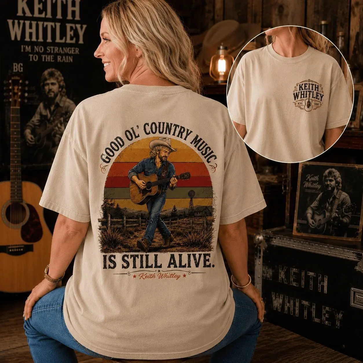 KEITH WHITLEY Good Ol' Country Music Is Still Alive Graphic Tee, Singer Fan Shirt