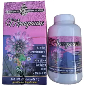 Natural de Mexico Menopause Supplement with Valerian Passionflower Tila Barbasco Dandelion Hops Chamomile 60 Caplets 1g