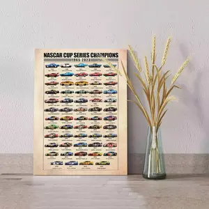 Nascar Cup Series Champions 1965-2023 Car Racing Poster, Nascar Gift Poster