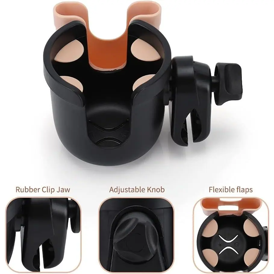Stroller Cup Holder with Phone Holder, Bike Cup Holder, Universal Cup Holder for Uppababy Nuna Doona Strollers, 2-in-1 Cup Phone Holder for Stroller Bike Wheelchair Walker Accessory Stroller Cup Holder with Phone Holder, Bike Cup Holder, Universal Cup Holder for Uppababy Nuna Doona Strollers, 2-in-1 Cup Phone Holder for Stroller Bike Wheelchair Walker Accessory