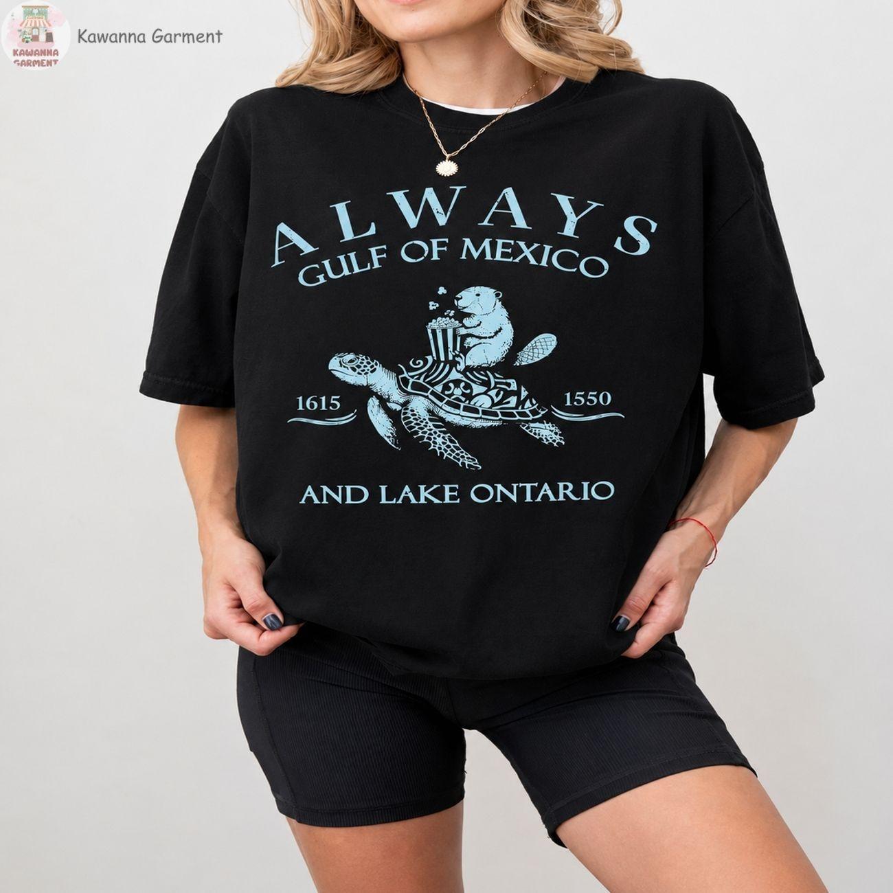 Always Lake Ontario and The Gulf of Mexico Turtle Shirt, Quiet Activism T-Shirt, Lake Ontario Great Lakes Graphic Tee for Men & Women