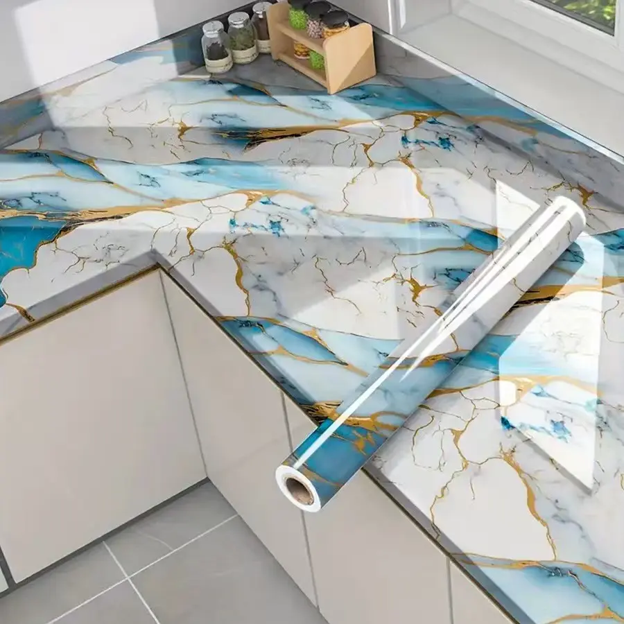 Marble Pattern Wallpaper, Home Decor Background Wall Paper, Kitchen Bathroom Cabinet Surface Decoration, Marble Backsplash Wallpaper, 1 Roll, Marble Wallpaper Peel And Stick, Self Adhesive Wallpaper, Sticky Adhesive Wallpaper