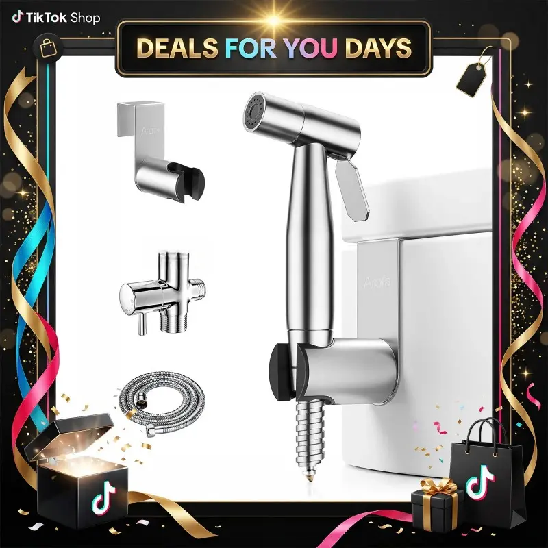【DealsForYouDays】Toilet Flush Adapter Hose Sitz Bath SprayerStainless Steel Handheld Shower Head ToiletSprayer Adjustable Fabric Sitz Bath AttachmentToilet Sprayer with Sitz Bath Hose For FeminineHygiene Diaper Cleaning TikTokShopBlackFriday toilet