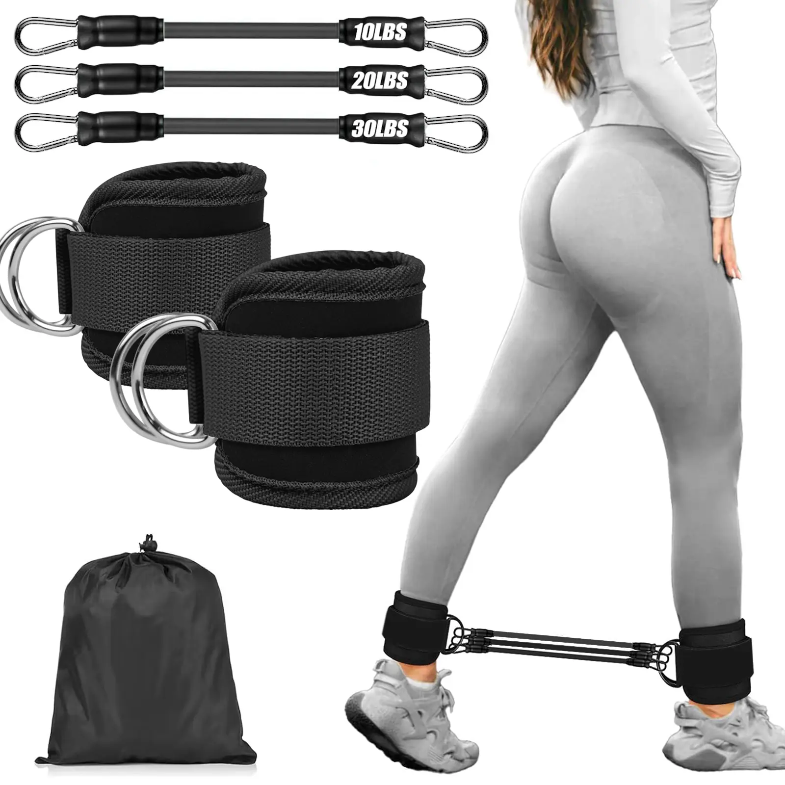 Multifunctional Pilates Bar Kit with Adjustable Elastic Resistance Band - Home, Outdoor Sports Equipment for Arm Strength Training, Full Body Workouts